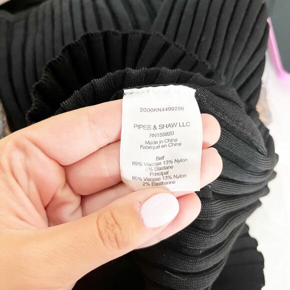 Veronica Beard Sandra Scoop Neck Ribbed Sleeveless Tank Top Black Large - Picture 4 of 6